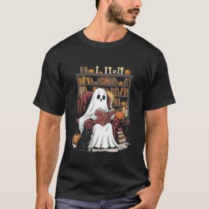 Geisterlesebuch Halloween Katzenliebhaber Lesende T-Shirt