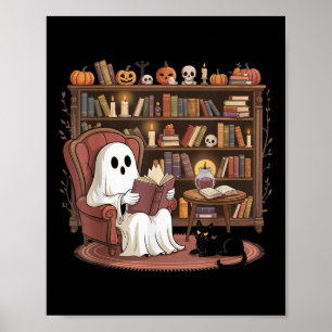 Geisterlesende Bücherliebhaber Halloween Gruselige Poster
