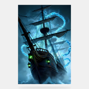 Geisterpiratenschiff Leuchtende Ketten Acrylschild