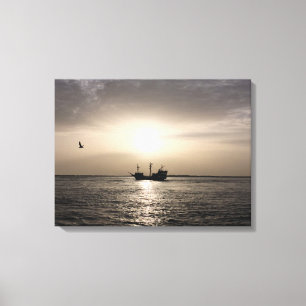 Geisterschiff bei Sunset Canvas Print Leinwanddruck