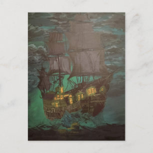 Geisterschiff, fliegender Holländer, Schoner Postkarte