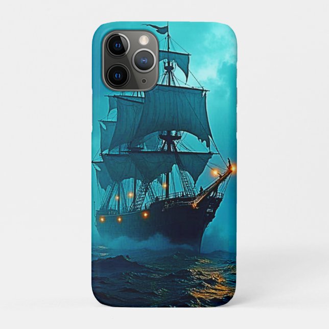 Geisterschiff im Sturmgewässer-Design Case-Mate iPhone Hülle (Rückseite)