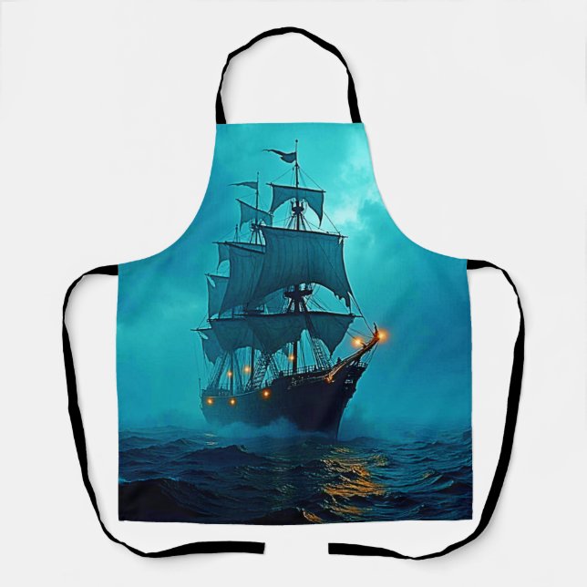 Geisterschiff im Sturmgewässer-Design Schürze (Vorderseite)