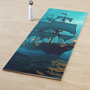 Geisterschiff im Sturmgewässer-Design Yogamatte