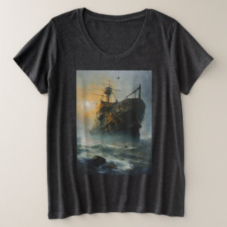 Geisterschiff, Piratenschiff, Große Größe T-Shirt