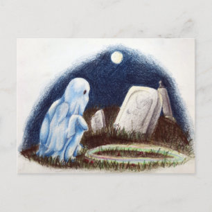 Geistertotengrabstein-Friedhof spielt Murmeln Postkarte