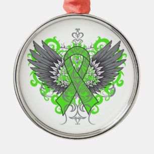 Geistesgesundheits-Bewusstseins-coole Flügel Silbernes Ornament
