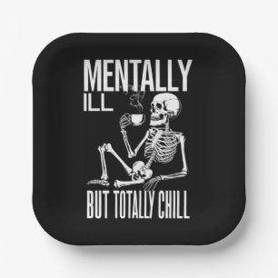 Geisteskrank Aber Total Chill Halloween-Kostüm Pappteller