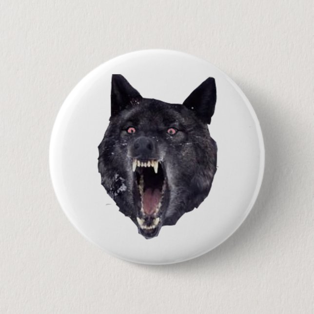 Geisteskrankheitswolf Button (Vorderseite)