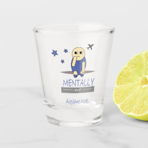 Geistig im Flugmodus Süße Kawaii Schnapsglas