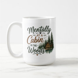 Geistig in einer Hütte im Wald Gemütlicher Kaffeeb Kaffeetasse