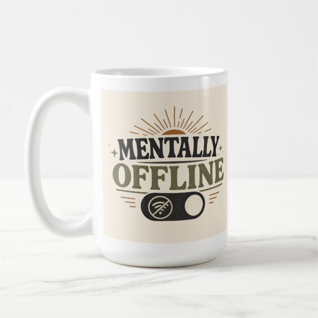 Geistig Offline Retro Introvertierter Kaffeebecher Kaffeetasse (Links)