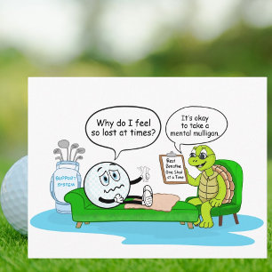 Geistige Gesundheit Wieder Gesund, Golf Humor zur  Postkarte