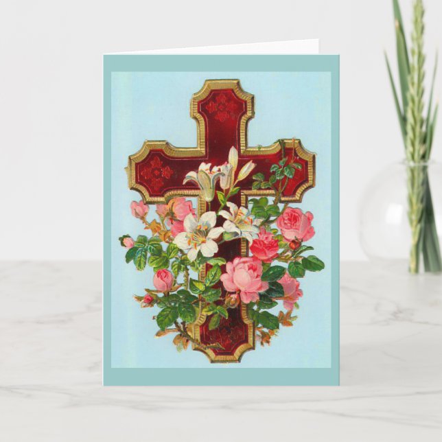 Geistige Kreuz-und Blumen-Karte Karte (Vorderseite)