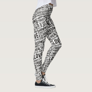 Geistige Worte / Affirmationen schwarz + dein Hint Leggings