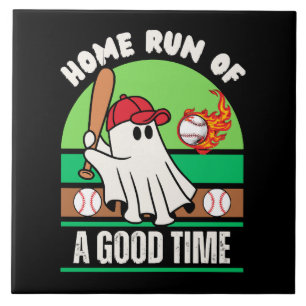 Geistiger Baseballspieler Halloween Fliese