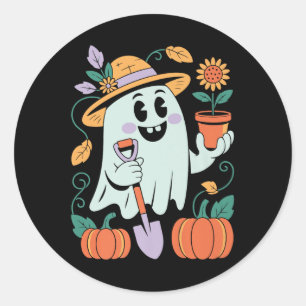 Geistiger Gärtner Halloween-Design mit Kürbissen u Runder Aufkleber