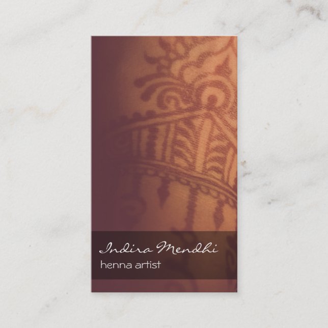 Geistiger Hennastrauch Mendhi buddhistische Visitenkarte (Vorderseite)