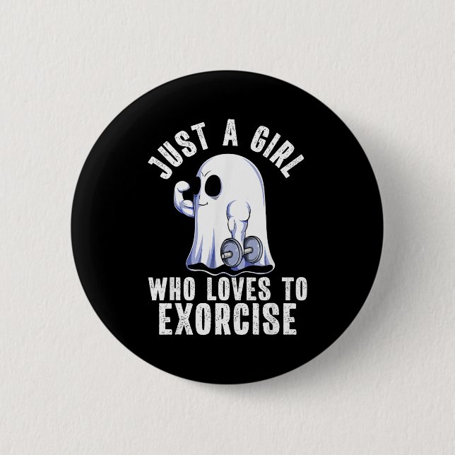 Geistiger lustiger Fitnessstudio-Workout-Bodybuild Button (Vorderseite)