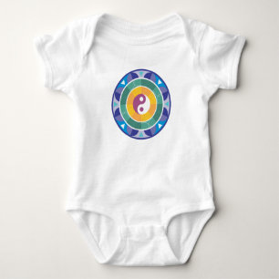 Geistiger Mandala-Regenbogen färbt Chinesen Yin Baby Strampler
