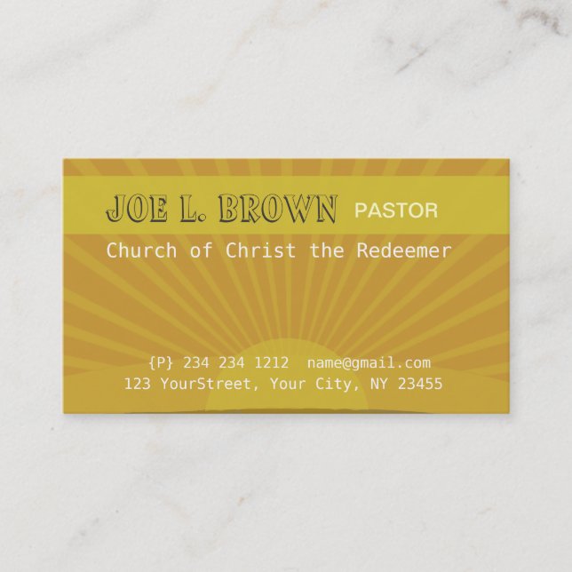 Geistiger nachdenklicher Sonnenschein modern Visitenkarte (Vorderseite)