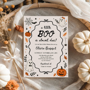 Geistiges kleines Boo ist fällig Halloween-Baby-Pa Einladung