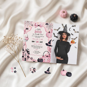 Geistiges rosa Kürbis-Mädchen-Baby-Party-Einladung Einladung