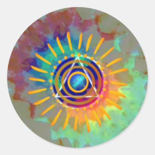 Geistiges Tyedye Runder Aufkleber