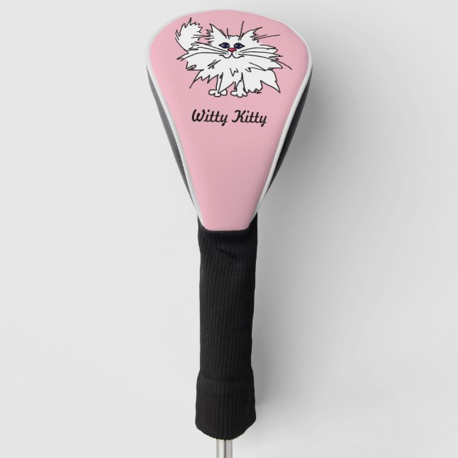 Geistreiche Miezekatze-Golf-Fahrer-Abdeckung Golf Headcover (Vorderseite)