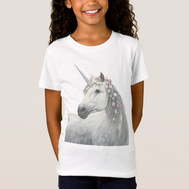 GeistUnicorn mit Blumen in der Mähne T-Shirt (Vorderseite)