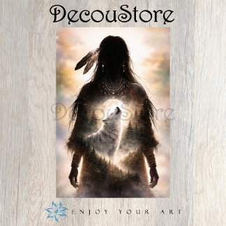 Geistwolf-Innen-Dekupage Seidenpapier