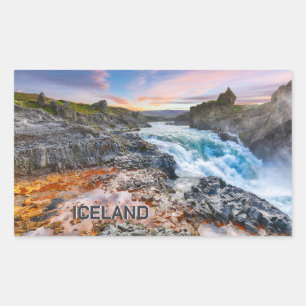 Geitafoss Wasserfälle, Island Rechteckiger Aufkleber