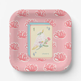 Gejubeln an der Bird Bam Mahjong Papierplatte Pappteller