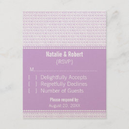 Gek Chic Binary Code Response Card, Lila RSVP Karte