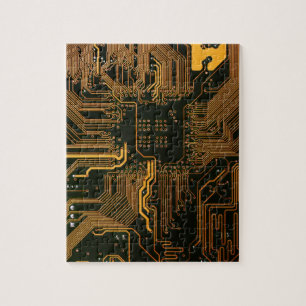 Gek Out Nerd PCB Orange Electronic Circuit Board