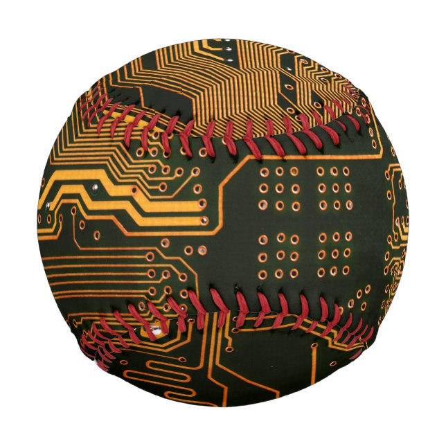 Gek Out Nerd PCB Orange Electronic Circuit Board Baseball (Vorderseite)