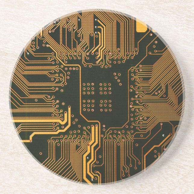 Gek Out Nerd PCB Orange Electronic Circuit Board Getränkeuntersetzer (Vorne)
