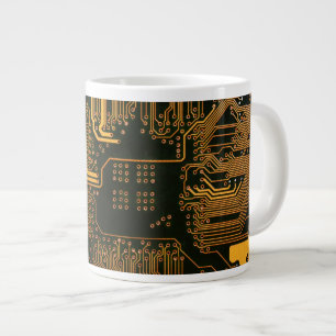Gek Out Nerd PCB Orange Electronic Circuit Board Jumbo-Tasse
