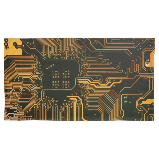 Gek Out Nerd PCB Orange Electronic Circuit Board Kissenbezug (Vorderseite-Links)