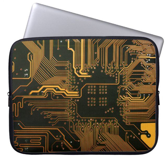 Gek Out Nerd PCB Orange Electronic Circuit Board Laptopschutzhülle (Vorderseite)