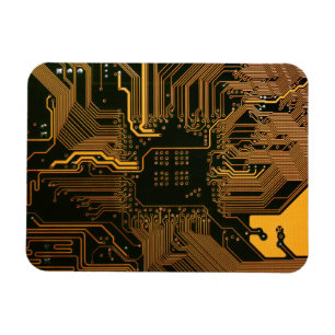 Gek Out Nerd PCB Orange Electronic Circuit Board Magnet