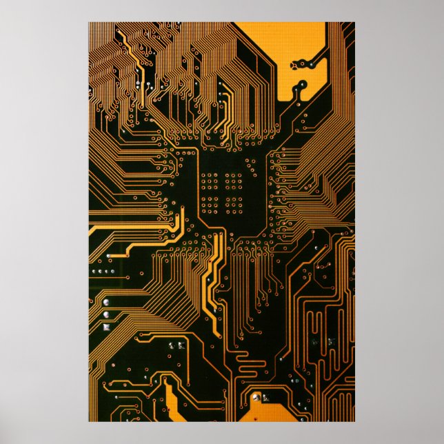 Gek Out Nerd PCB Orange Electronic Circuit Board Poster (Vorne)