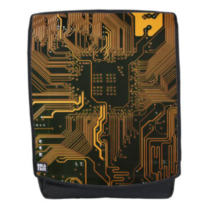 Gek Out Nerd PCB Orange Electronic Circuit Board Rucksack
