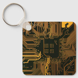 Gek Out Nerd PCB Orange Electronic Circuit Board Schlüsselanhänger