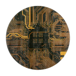 Gek Out Nerd PCB Orange Electronic Circuit Board Schneidebrett