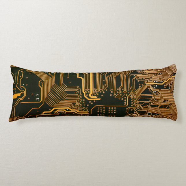 Gek Out Nerd PCB Orange Electronic Circuit Board Seitenschläferkissen (Vorderseite)