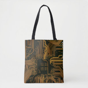 Gek Out Nerd PCB Orange Electronic Circuit Board Tasche