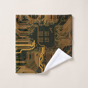 Gek Out Nerd PCB Orange Electronic Circuit Board Waschlappen