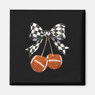 Gekachelte Fußball-Kirschen Kokette Schleife Spiel Magnet