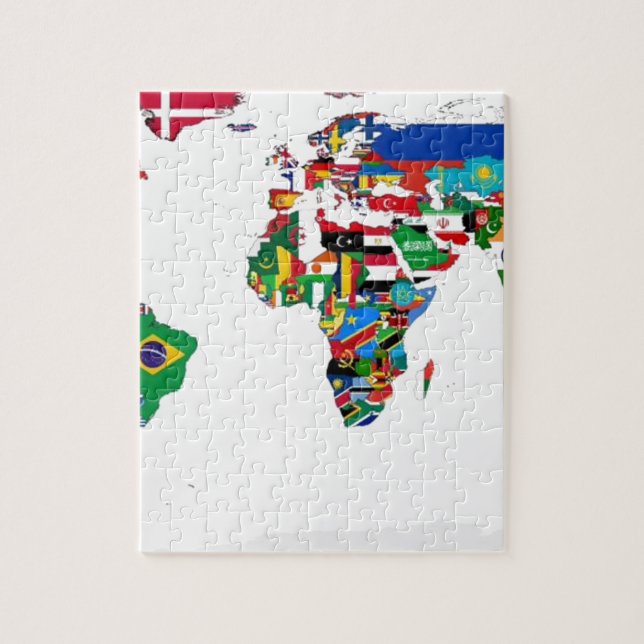 Gekennzeichnete Weltkarte der Flaggen der Welt (Vertikal)